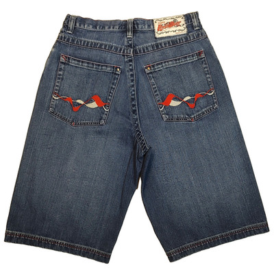 VTG Y2K Roca Wear Denim Shorts Mens SZ 33 Blue Baggy Streetwear Hip-Hop 90s