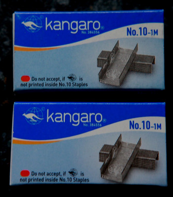2 Päckchen Kangaro Heftklammern, Nr. 10, 2x 1000 Stück
