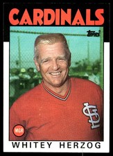 Whitey Herzog 1986 Topps #441 Cardinals MLB READ FREE SHIPPING AutographDen