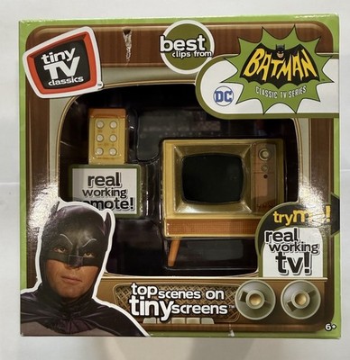 Batman ''Tiny TV Classics'' Real Working TV And Remote Top Scenes Classic Batman