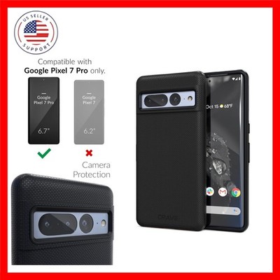 Dual Guard Case for Google Pixel 7 Pro   Shockproof, Textured, Black