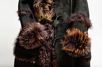 ONLY (200) MADE AUTHENTIC ROBERTO CAVALLI BLACK SUEDE SHEARLING