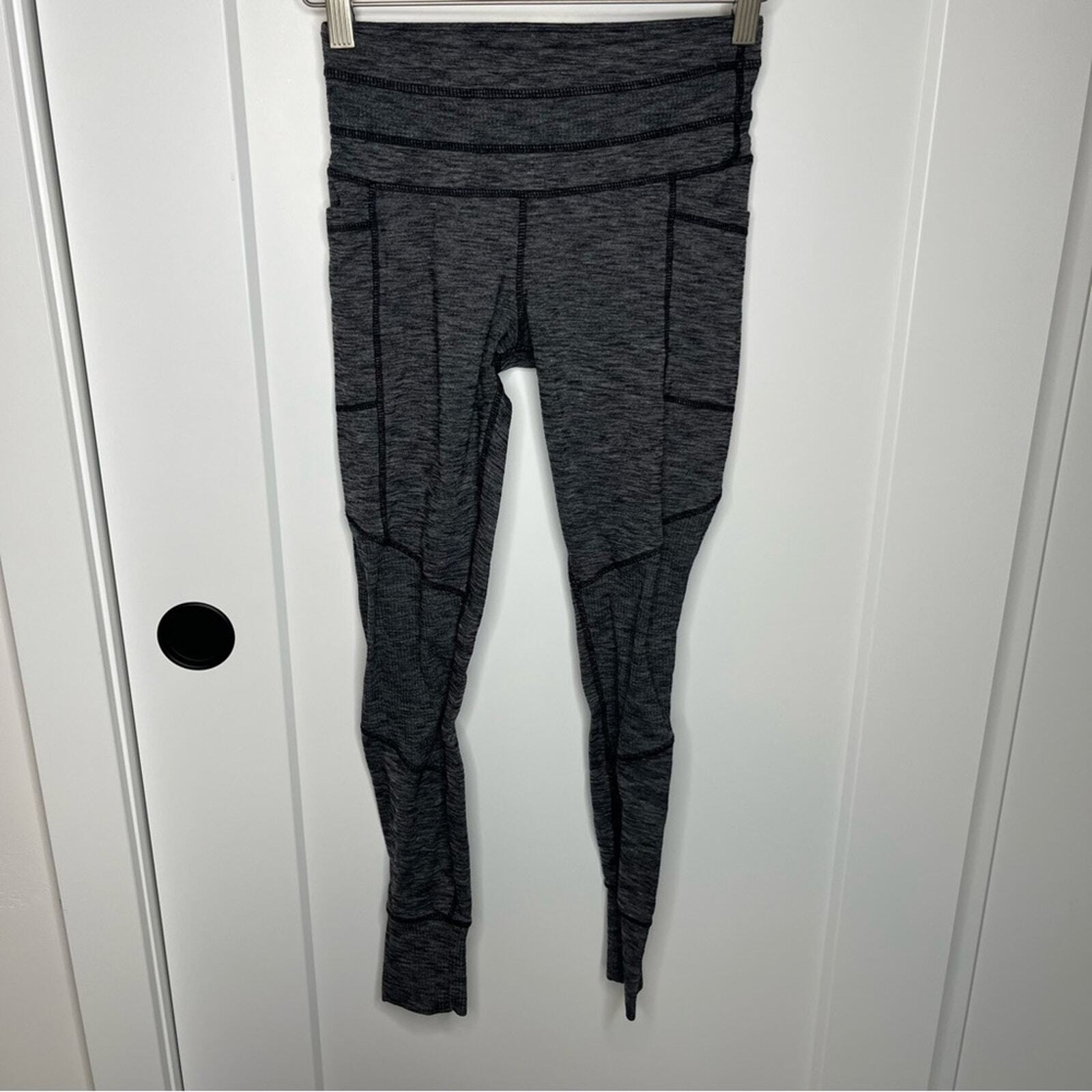 Athleta Excursion Heathered Grey Side Pocket Legg… - image 2