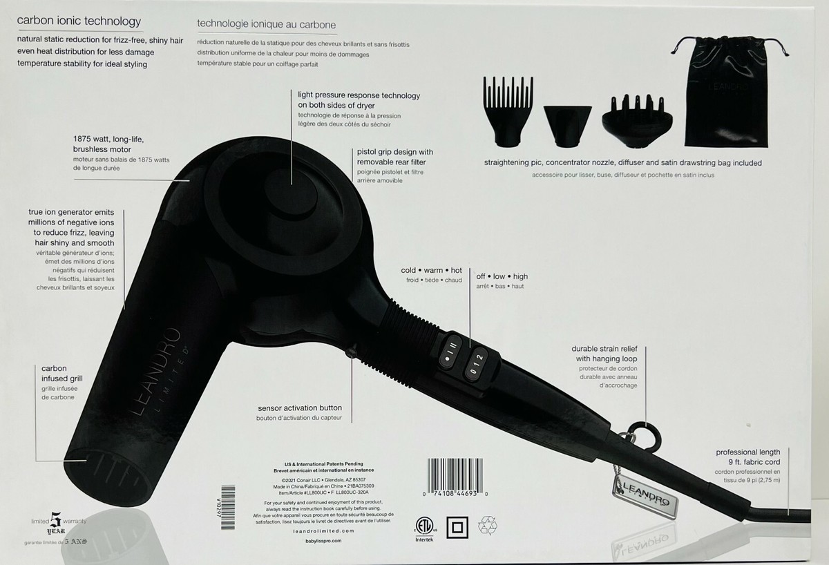 Babyliss Pro #LL800UC Leandro Limited The Sensor Dryer 1875 Watt