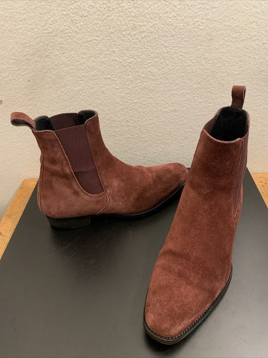 ORO Los Angeles Classic Burgundy Chelsea Boots 6 Men display picture 1