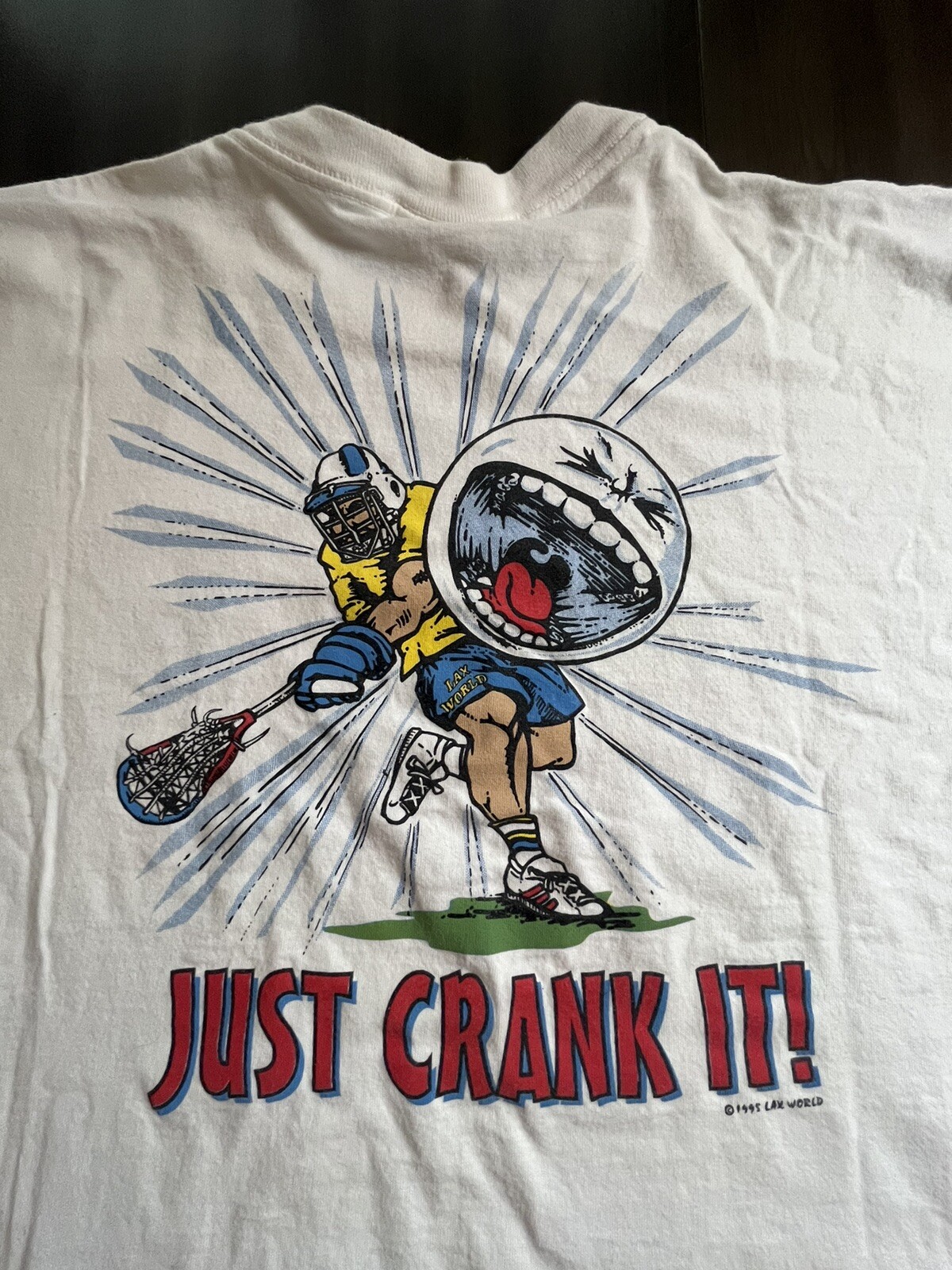 Vintage 1995 Lax World Lacrosse Graphic TShirt XXL S… Gem