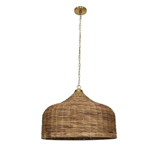 NEW TAUANGA 30" COSTAL STYLE WOVEN SEA GRASS SHADE PENDANT CHANDELIER 21616 - Picture 4 of 6
