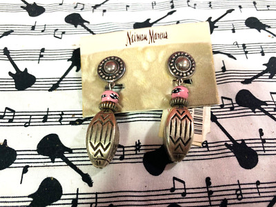 Vintage Neiman Marcus Aztec Native American Style Earrings - NWT
