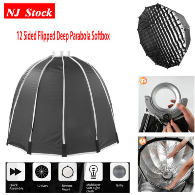 US 90/120cm Flipped Deep Parabola Bowens Softbox For Godox AD400Pro AD600BM SL60