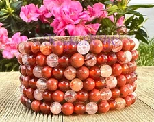 Wholesale 6 Pcs Root Chakra 6mm 7.5” Crystal Healing Stretch Bracelet