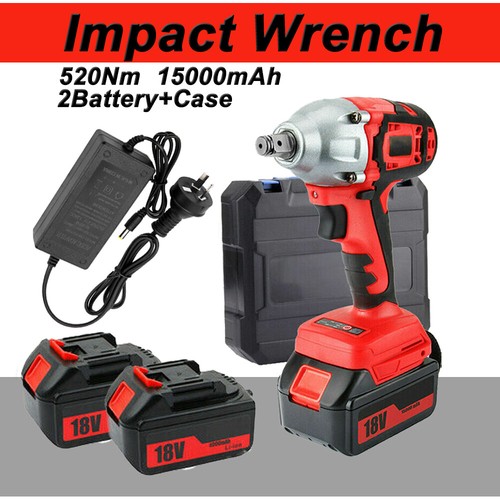 520Nm Cordless Impact Wrench Brushless Rattle Gun 1/2'' Drive + Lithium ...