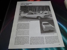 Original 1970 Chrysler Hurst 300 1979 Cordoba 300 Write-up Page 115-116