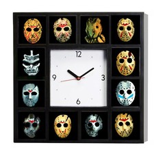 Friday The 13th Jason Voorhees Mask History Square Wall Clock