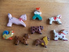 Lot Of 8 Vintage Animal Figures Man Figure Toys