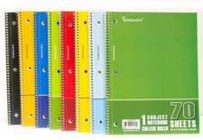 48 1 Subject Spiral Notebooks - 70 sheets College Ruled - 10.5'' x 8''