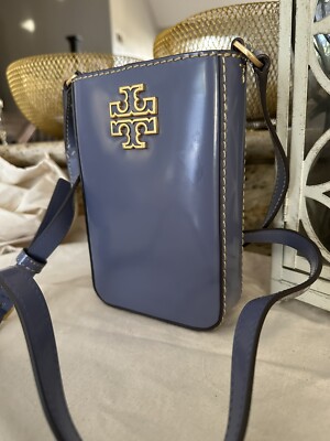 New Tory Burch Britten Phone holder Crossbody Blue