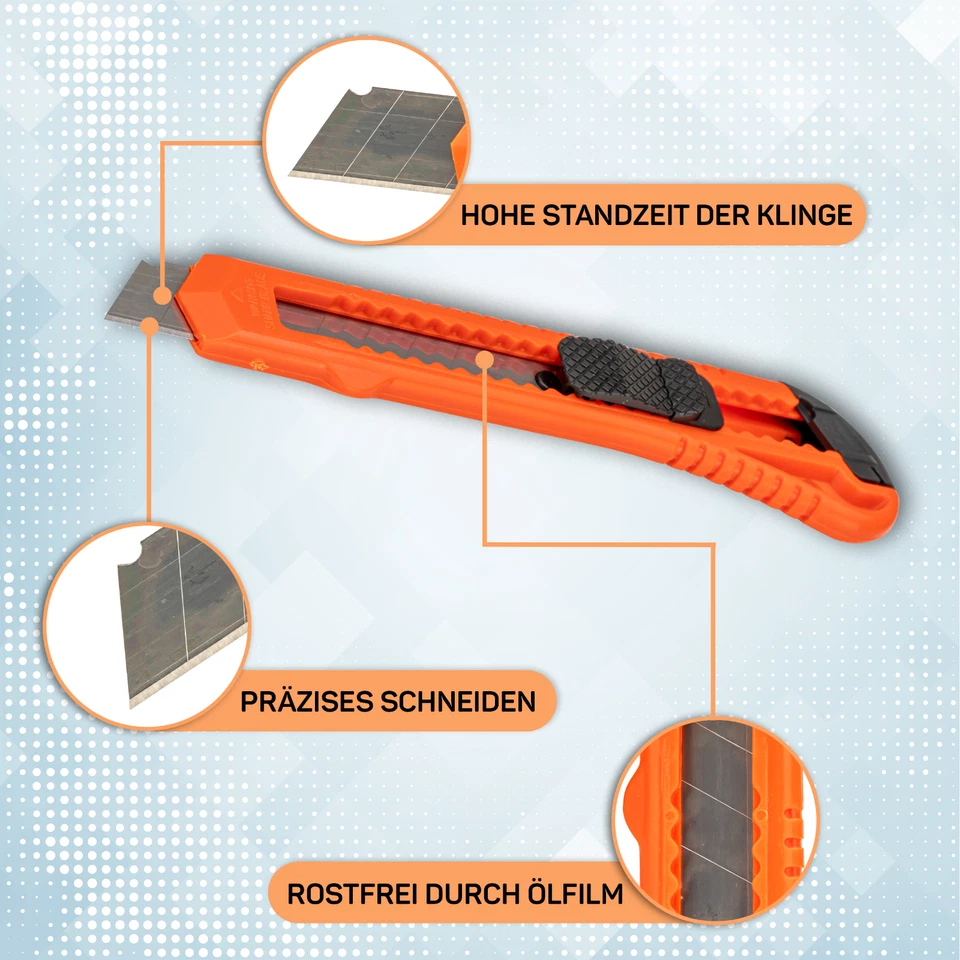 Cuttermesser 18 mm | 1-1000 St. I Profi Teppichmesser mit Abbrechklingen - Bild 3 von 4