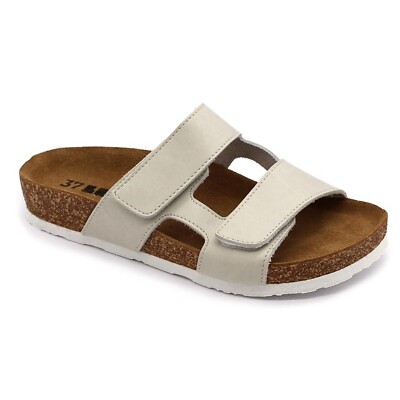 Leon 4051 Leder Slipper Damen Frauen Pantolette Clogs Hausschuhe Schuhe, LED
