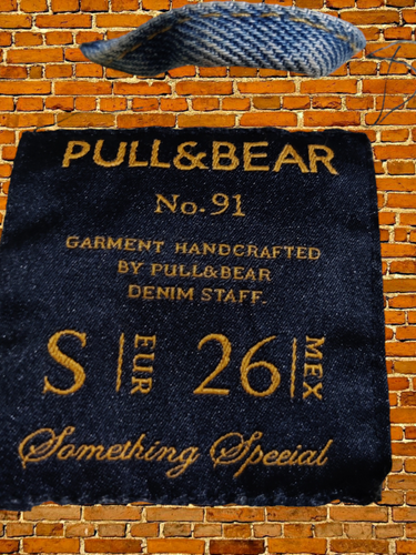 GIACCA PULL & BEAR PICCOLA BLU DENIM JEANS CAPPOTTO PILE SHERPA COLLETTO UOMO - Foto 5 di 5