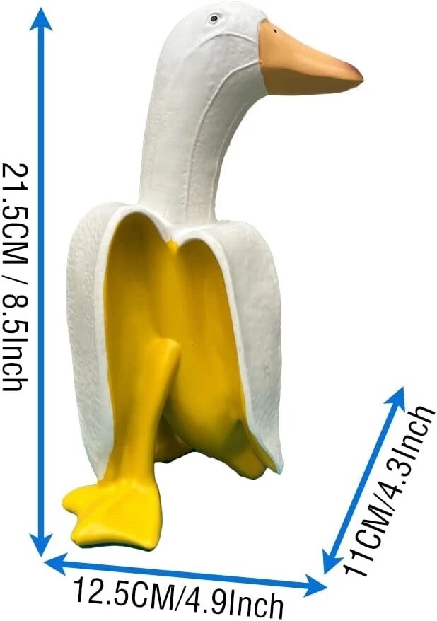 Big Banana Duck Garden Statue, Cute Resin Gnomes Decor, Creative Yard Art Sculpt - Image 2 of 4