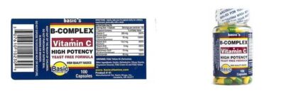 SM Basic's B-Complex + Vitamin C Cap -100 ct