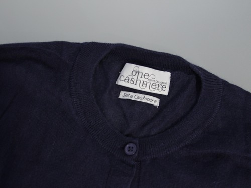 Cardigan girocollo in seta e cashmere blu forte dei marmi taglia XL - Foto 4 di 5