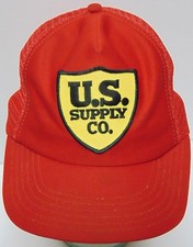 1980s Vintage US SUPPLY Farm Construction Snapback Trucker Hat MADE IN USA