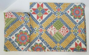 Vintage-Sear-039-s-Geometric-Percale-Sheet-Set-Queen