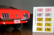 1970 - 1974 IOWA miniature LICENSE PLATES for 1/25 scale MODEL CARS—PLEASE READ