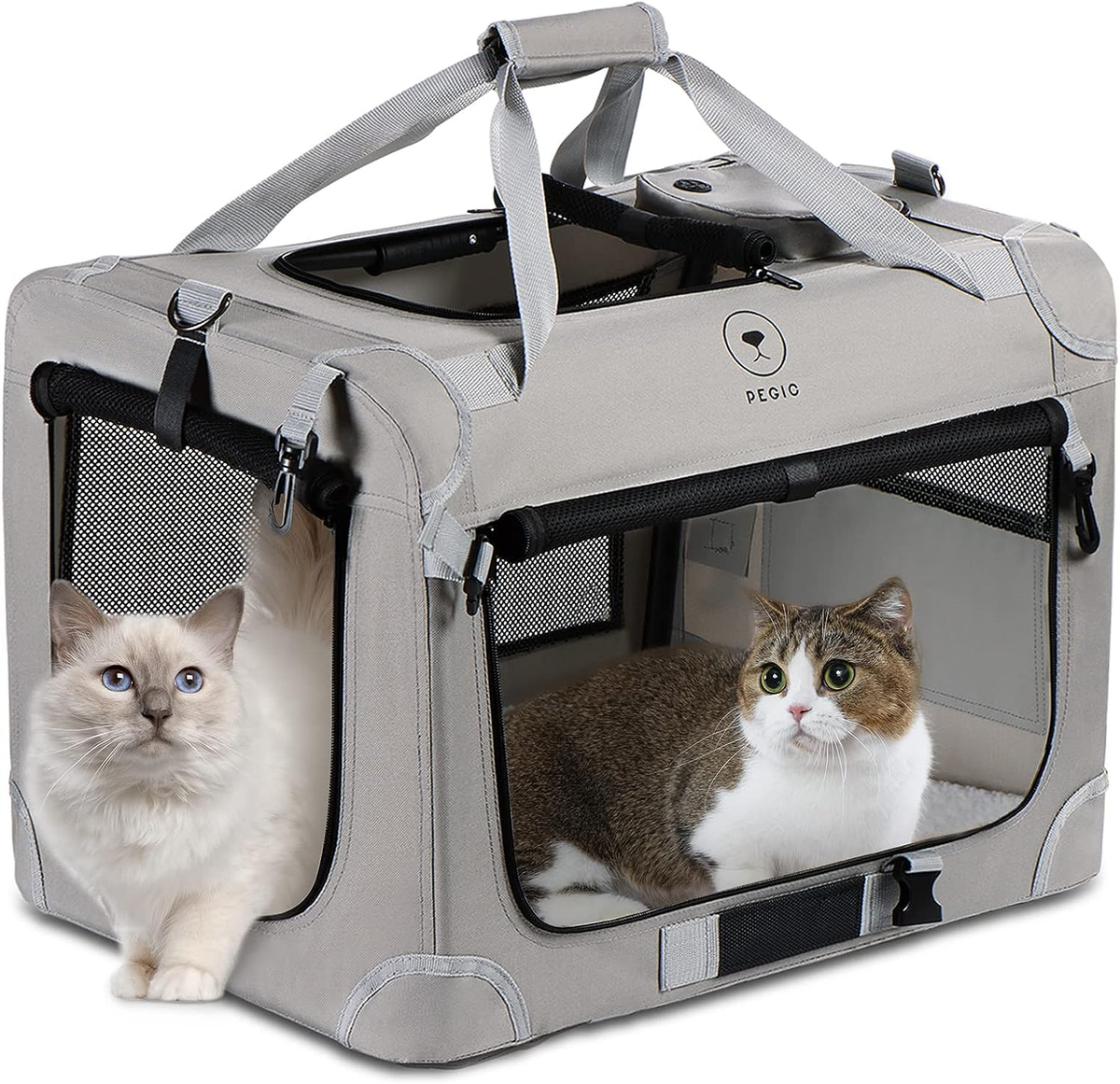 PEGIC Extra Large Cat Carrier for Cats, Portable Soft Sided