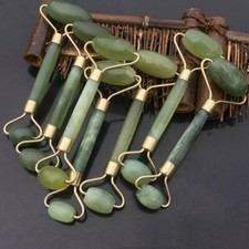 Natural Jade Stone Face Massager Roller Spa Head Neck Body Facial Beauty Tool