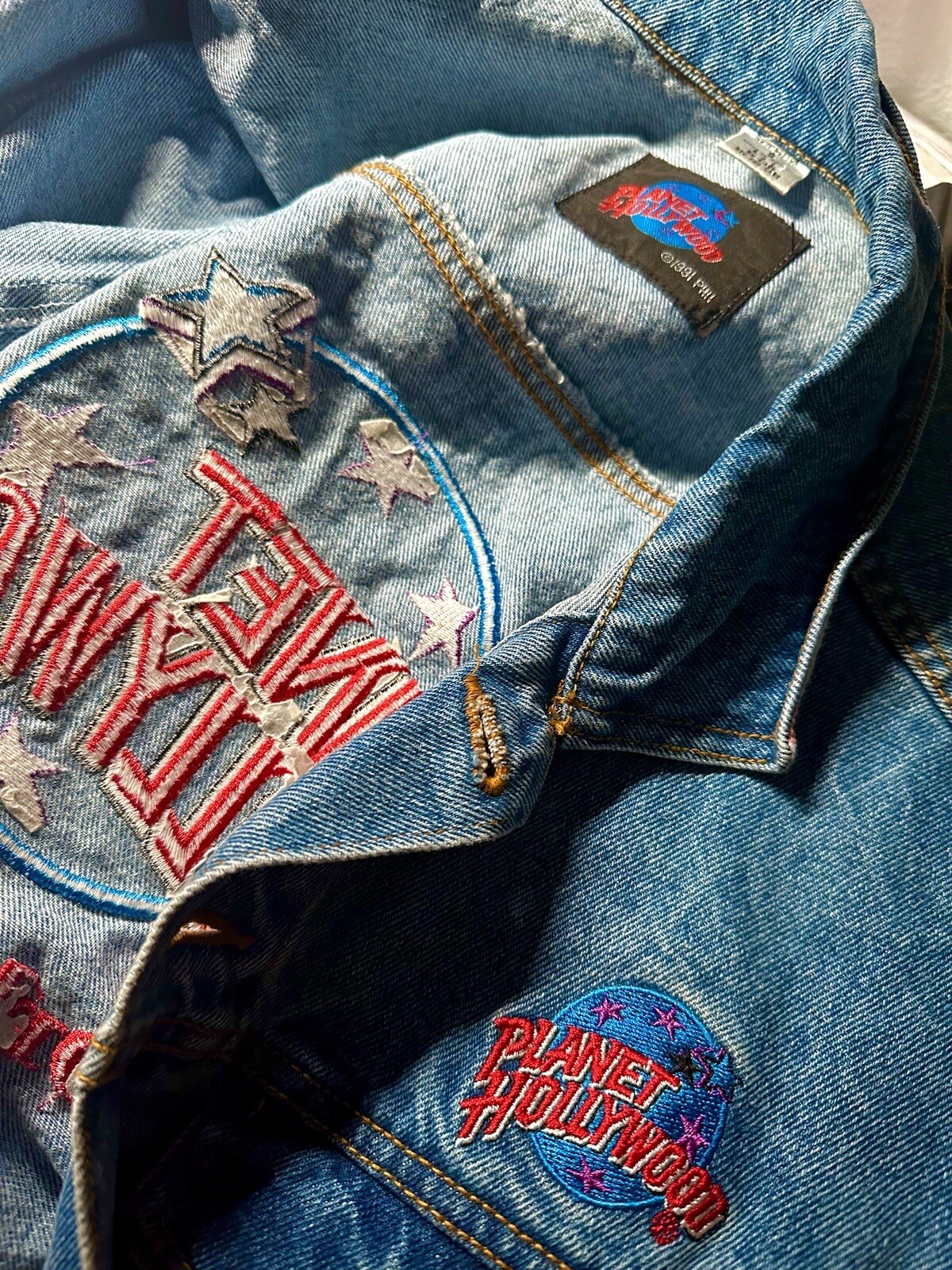 planet hollywood Disney  jean jacket 1991 Vintage Style NEW unisex S