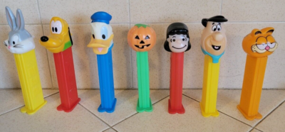 Lot Of Vintage 80's PEZ Dispensers Bugs, Pluto, Donald, Garfield