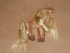 SMALL WHIMZY PETS PLUSH BROWN HORSE PONY, LONG MANE  TAIL, 6", 2010