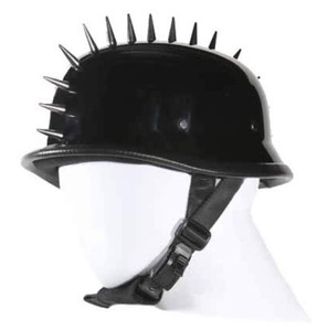 chrome german motorcycle helmet with spike Daytona Novelty German- Mayan Style DOT Approved Half Helmet Lightweight German Style 3 Inch Spike Chrome German