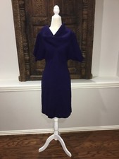 NEW Sandra Darren Dark Purple Cowl Neck Sweater Dress Size Large