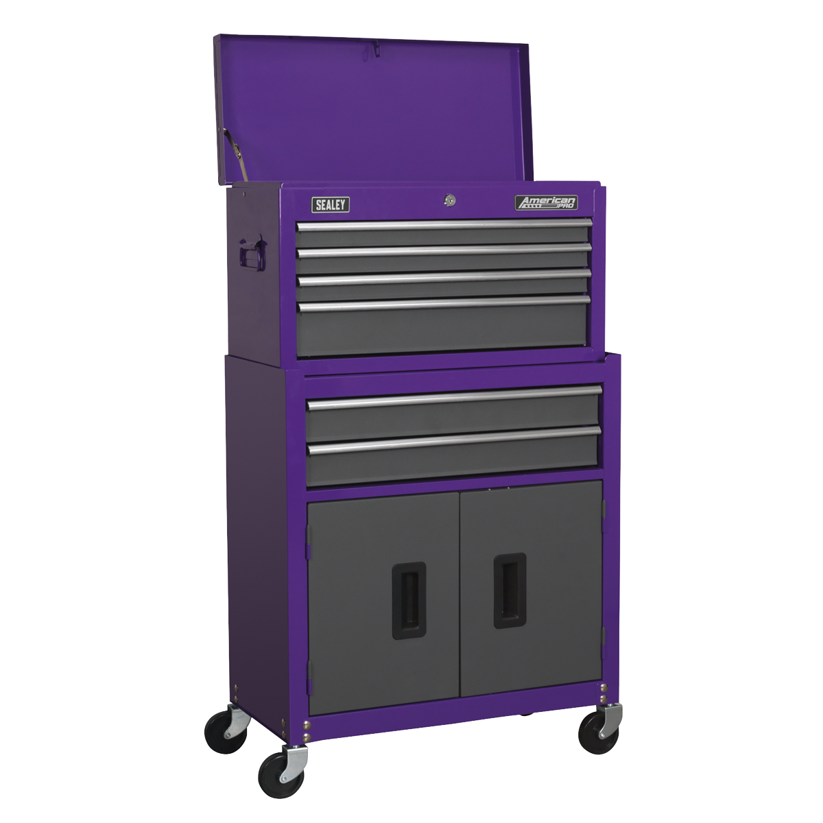 Sealey AP2200COMBOCP Purple/Grey Topchest & Rollcab Combination 6 Drawer
