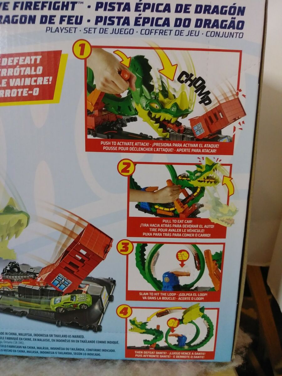 Mattel City Hot Wheels Dragon Drive Firefight Track Playset