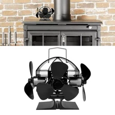 Three Headed Stove Fan Without Electricity Heat Powered Fireplace Fan Quiet