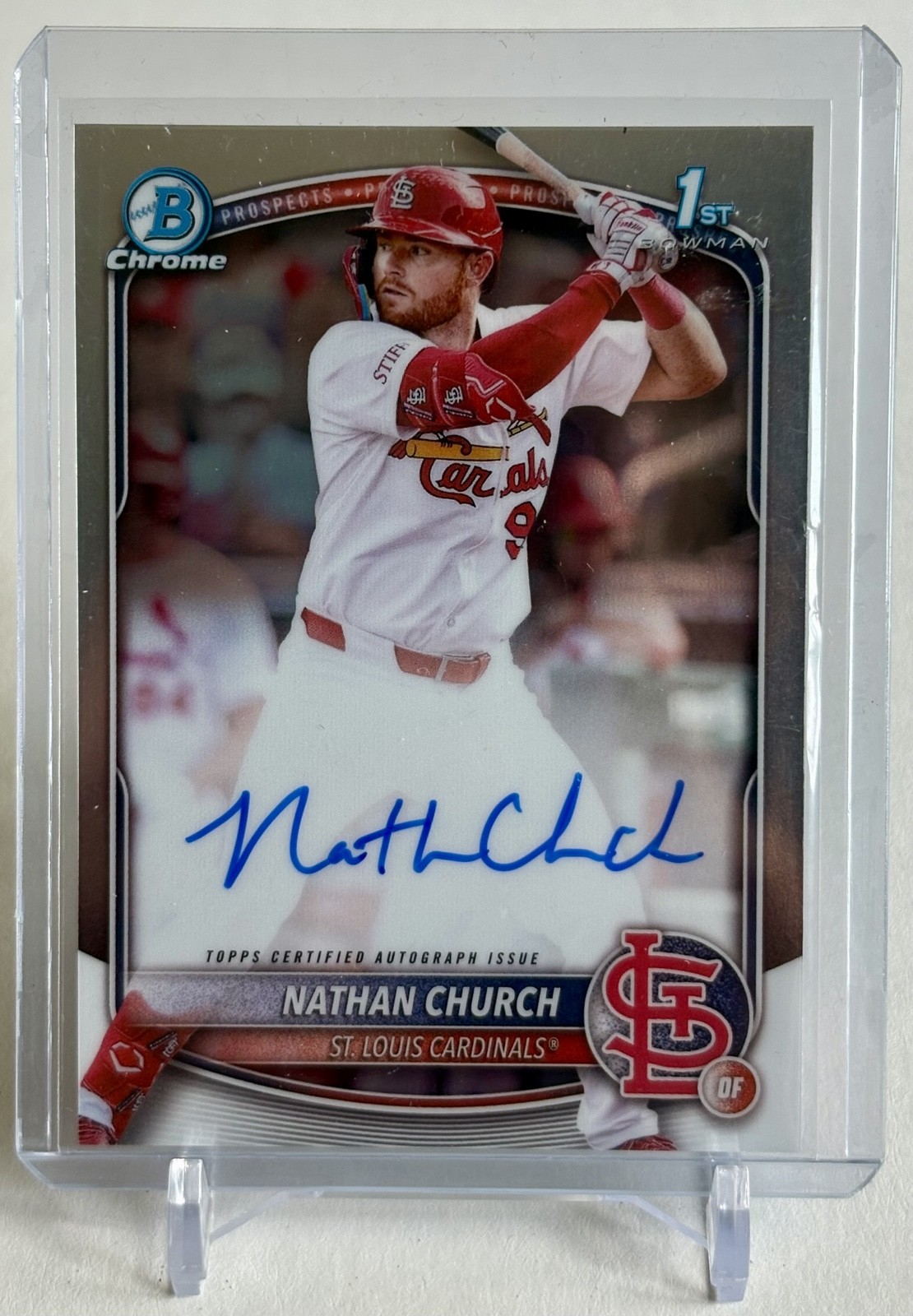 2025 Bowman Chrome - Prospect Autographs Nathan Church 1st Auto view 1