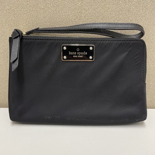 Kate Spade Black Nylon Wristlet Pouch (042413)