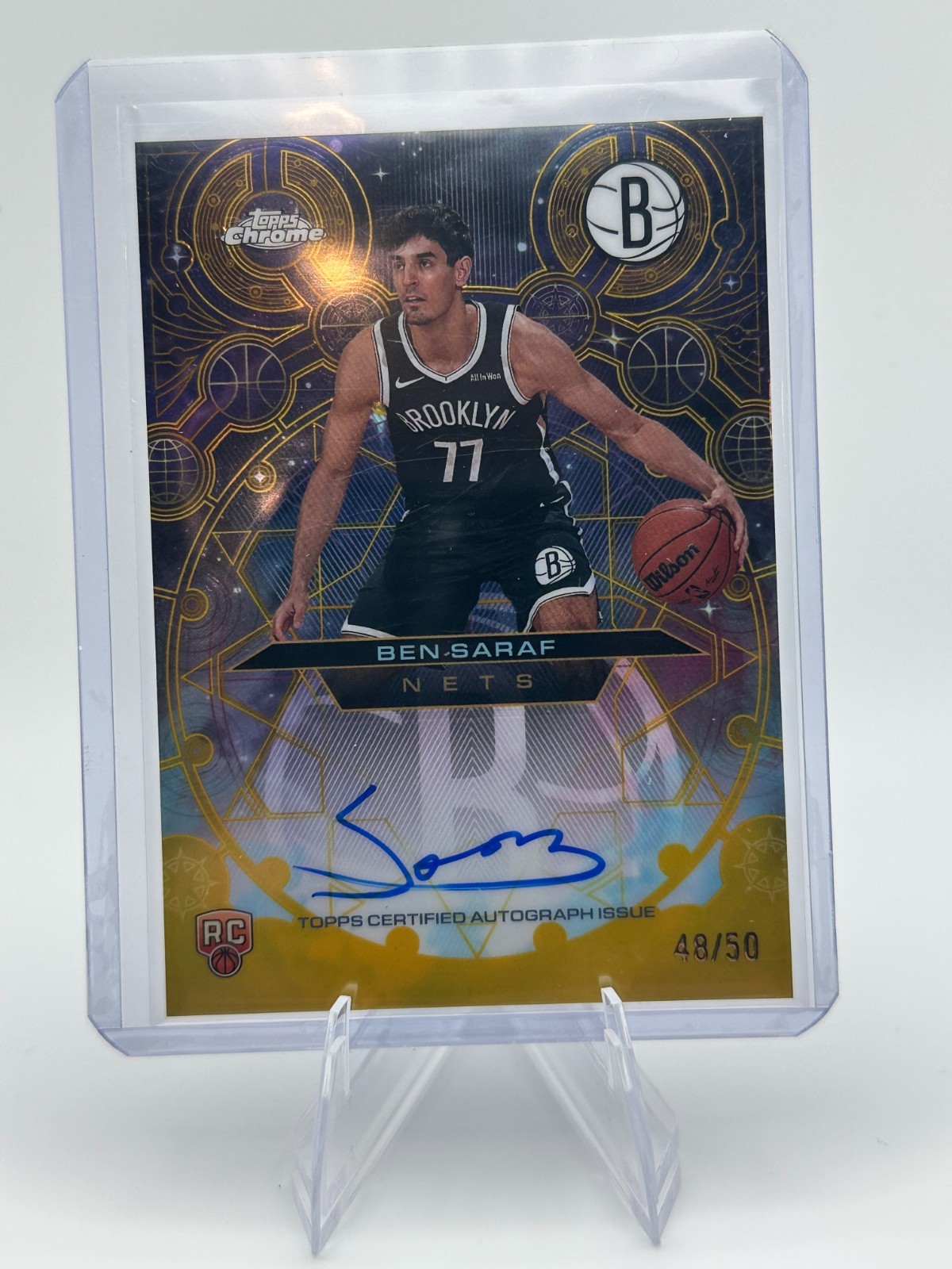 Ben Saraf Rookie Gold Refractor Chromographs Auto 2025-2026 Topps Chrome /50 
