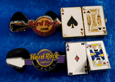 LAS VEGAS MACAU BLACK JACK SPINNING ACE & KING CARDS GUITAR Hard Rock Cafe 2 PIN