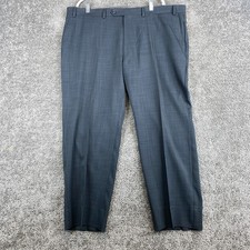 Chaps Total Comfort Dress Pants Mens 42Wx32L Gray Flat Front Slash Pocket Casual