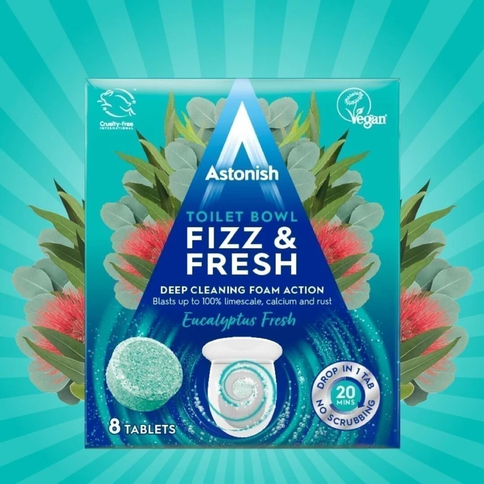 Astonish Foaming Eucalyptus Fresh Fizz & Fresh Bathroom Toilet Bowl Cleaner -... - Image 4 of 4