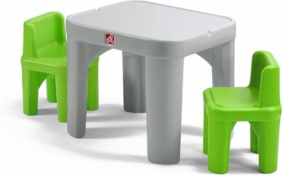 Step2 Mighty My Size Kids Table Chair Set Gray Green Toddler