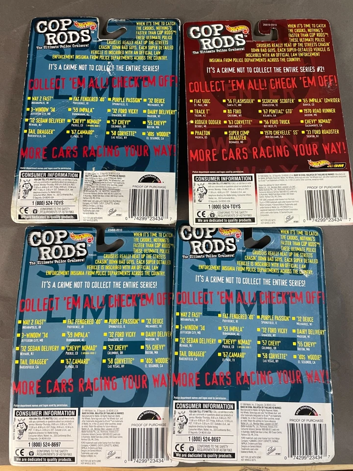 LOTE: 21 VARILLAS DE POLICÍA HOT WHEELS 1999-2000 KB TOYS EXCLUSIVAS PONTIAC GTO FIAT 500 NUEVAS Foto 3 de 4