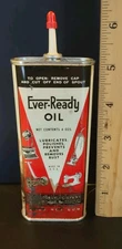Ever-Ready Handy Oiler Advertising Tin Can Full Unclipped Top Damaged Graphics 