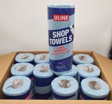 Shop Towels 55 Sheets Pack of 12 Rolls Cleaning Wipes Uline S-18119