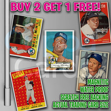 MICKEY MANTLE Fridge Magnet ✱ Full Sized Baseball Rookie Card ✱ Many 2 Pick!. rookie card picture